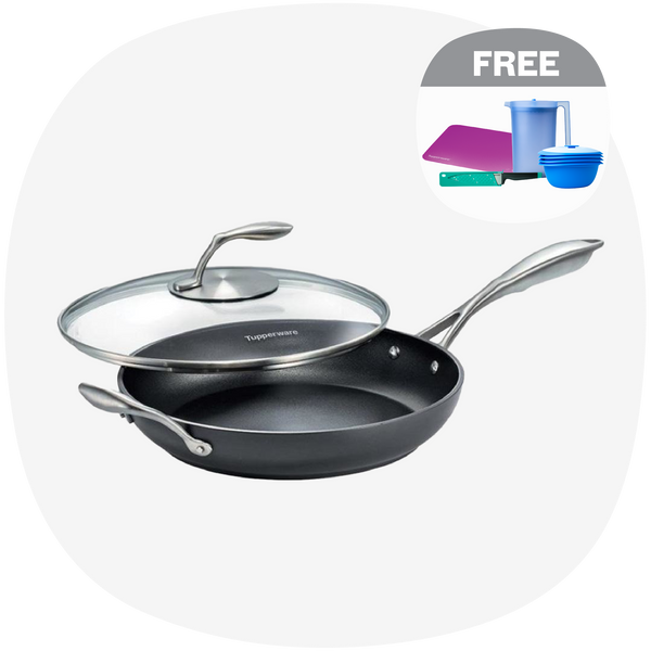 Black Series Fry Pan with Glass Lid 28cm