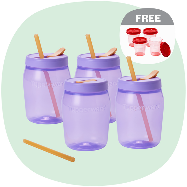 Universal Jar with Straw Cover | 4pcs | 550ml
