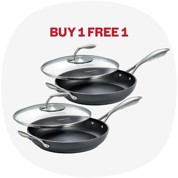 Black Series Fry Pan with Glass Lid 28cm | 2pcs