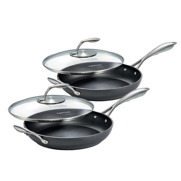 Black Series Fry Pan with Glass Lid 28cm | 2pcs