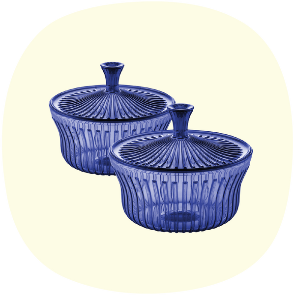 Royale Blue Crystalline Small Server | 2pcs |600ml